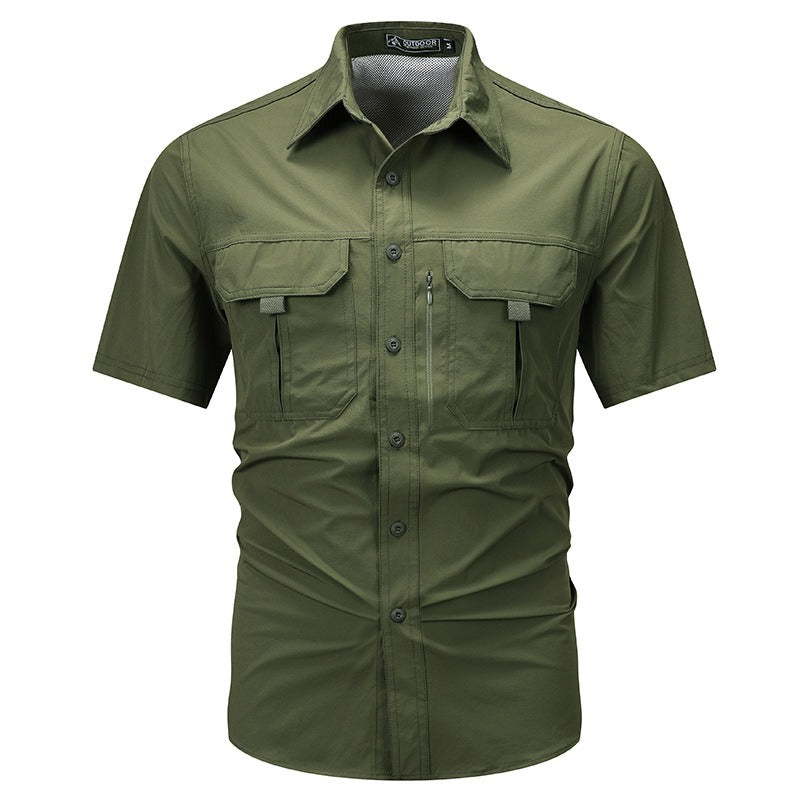 Chemise homme à manches courtes en polyester technique - Mateo