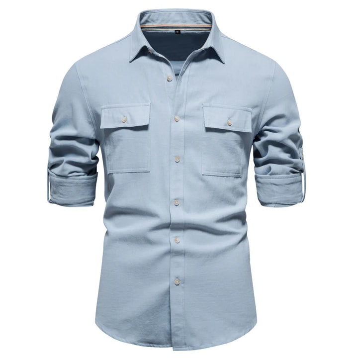 Chemise homme en coton, poches avant, style décontracté - Nicolas