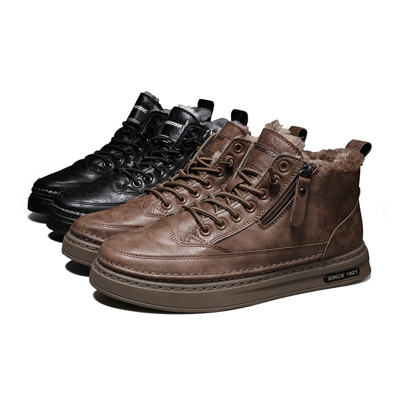 Bottines pour hommes à doublure chaude et à lacets - Renard