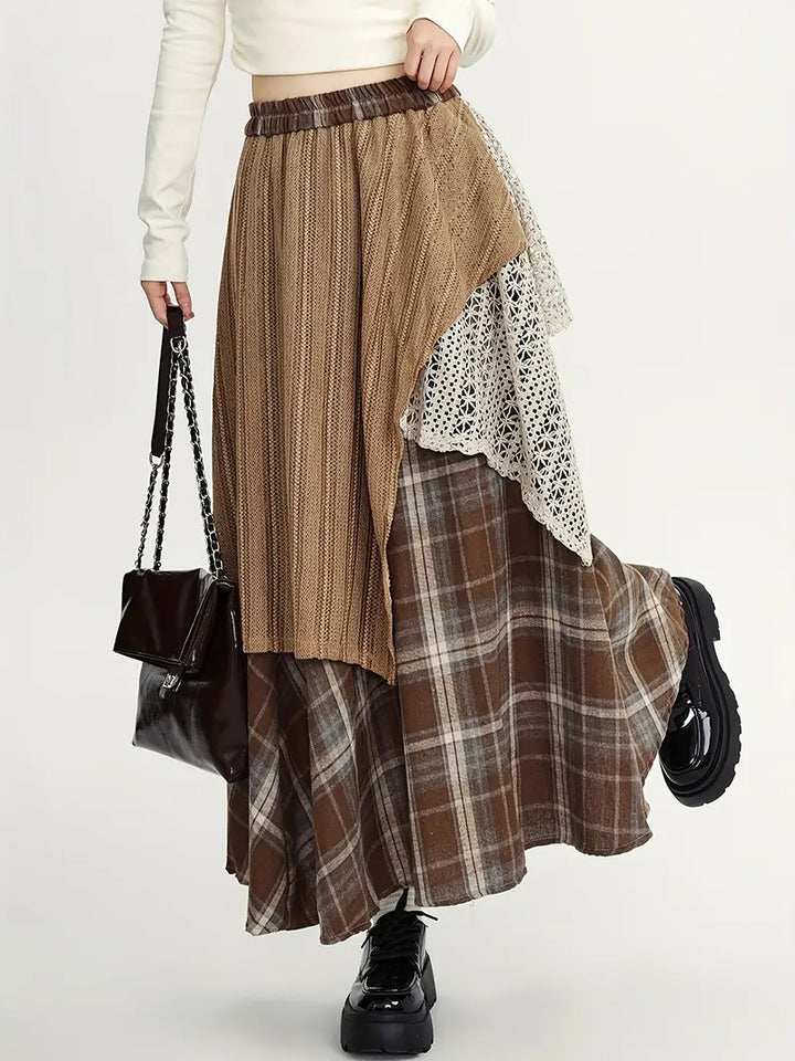 Jupe trapèze longue et asymétrique, élégante et moderne, parfaite pour un look féminin et branché
