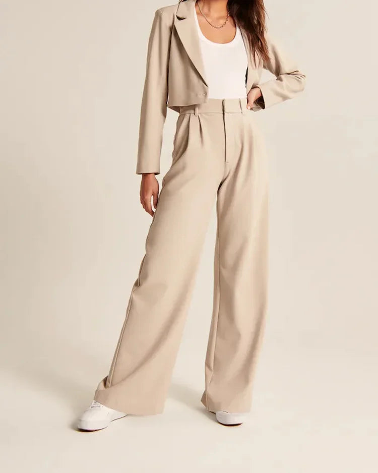 Pantalon habillé à jambe large et à taille haute - Elira