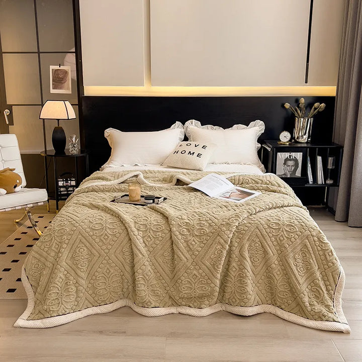 Couverture d'hiver matelassée de luxe
