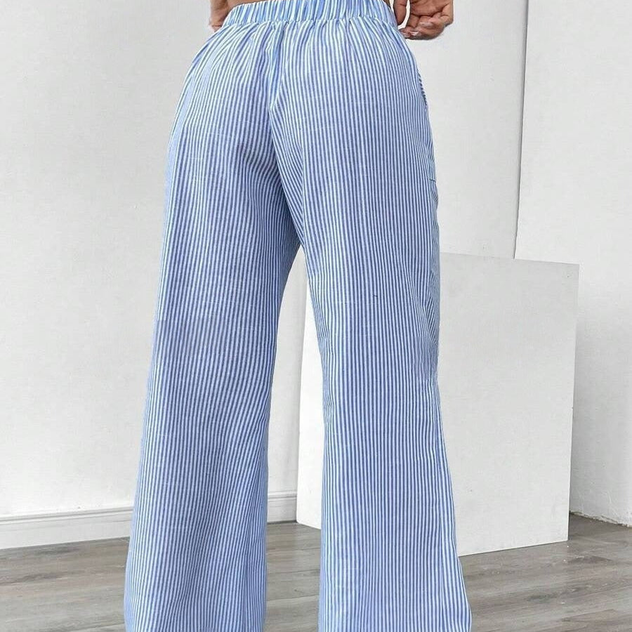 Pantalon rayé à poches larges pour femme - Julieta