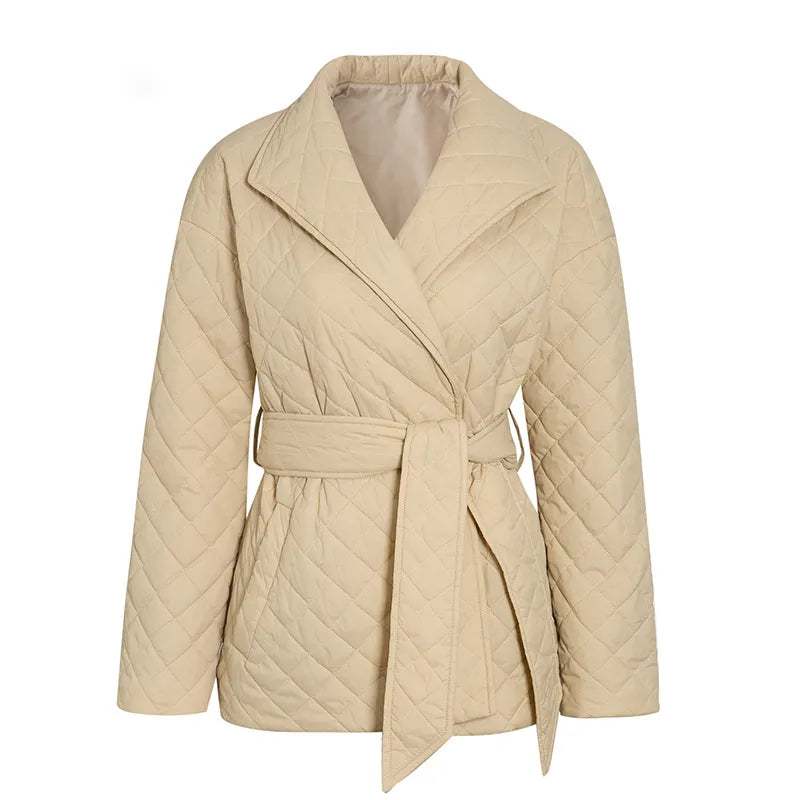 Aubrey - Manteau Ceinturé Court et Chaud pour Femme