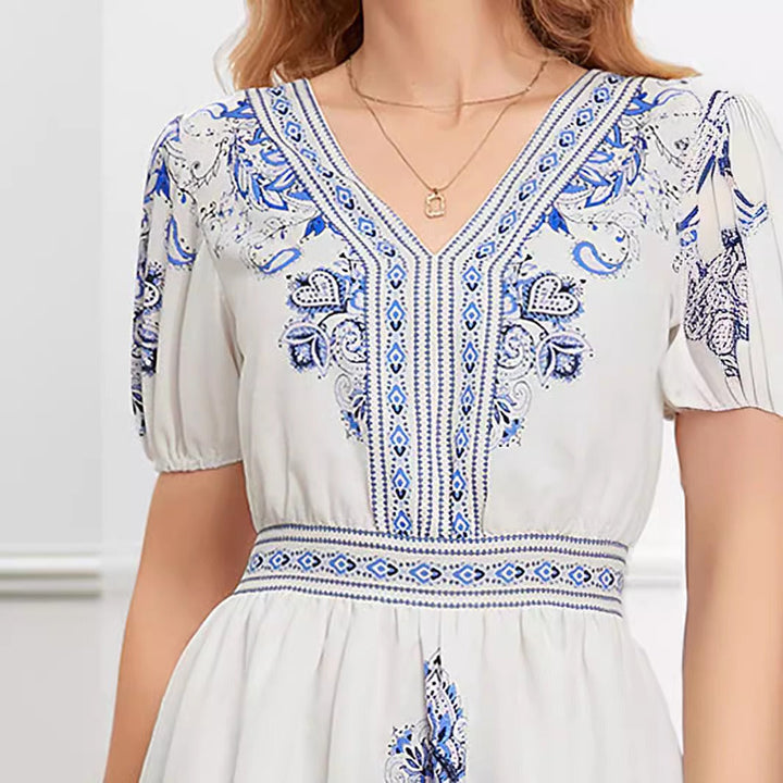 Robe courte femme imprimé floral bohème - Elvira