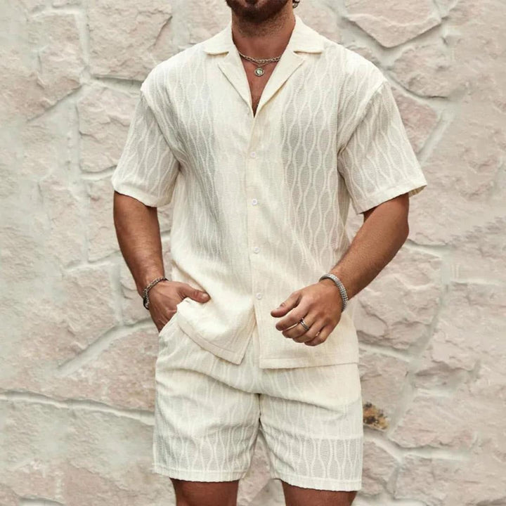 Ensemble de plage pour homme en tissu respirant crème - Dante