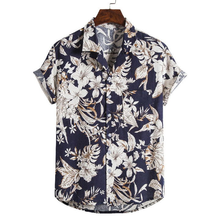 Chemise élégante à manches courtes pour hommes avec motif floral