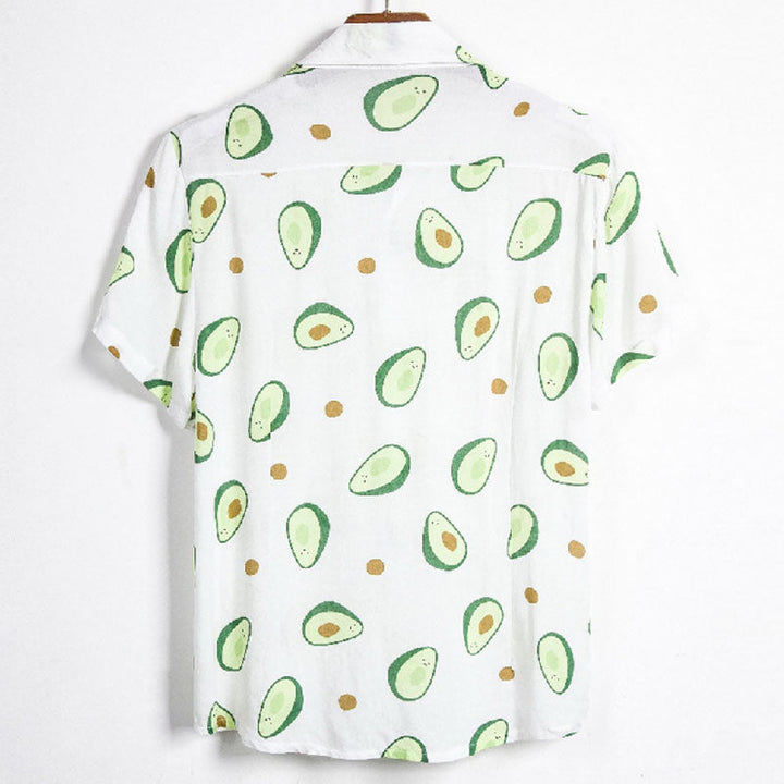 Chemise de vacances stylée pour hommes en coton avec impression d'avocat