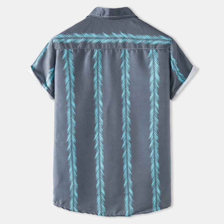 Chemise de vacances rayée imprimée pour homme