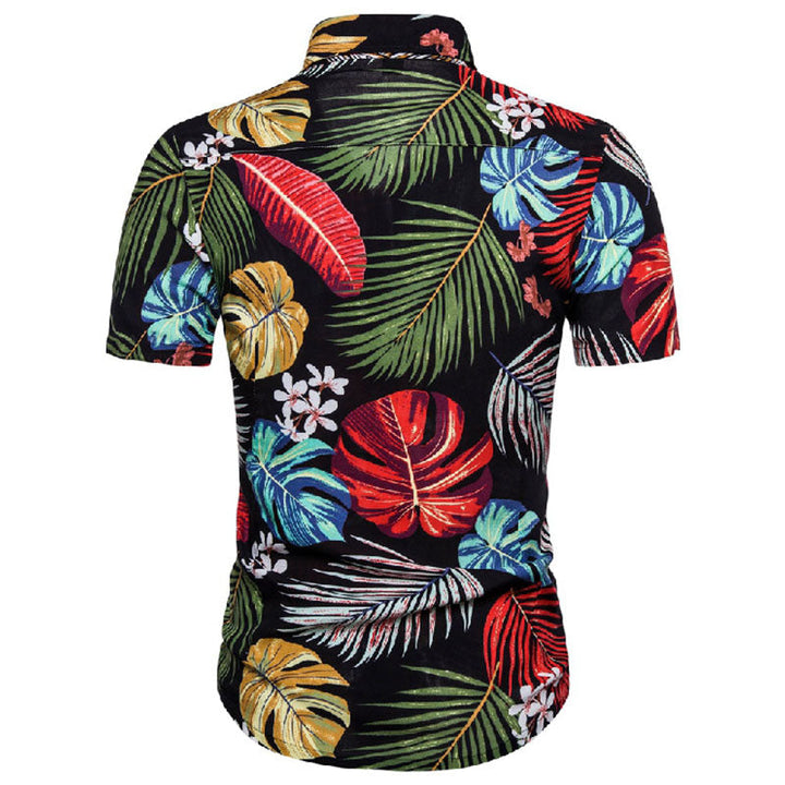 Chemise de vacances imprimée décontractée pour hommes au look vintage