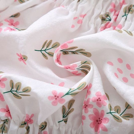 Chemisier à fleurs pour femmes avec nid d'abeilles et manches bouffantes style romantique - Lía