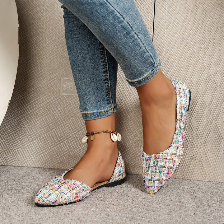 Baskets tissées multicolores à bout pointu pour femmes - Melina