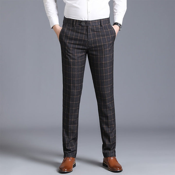 Pantalon slim à carreaux pour hommes - Léon