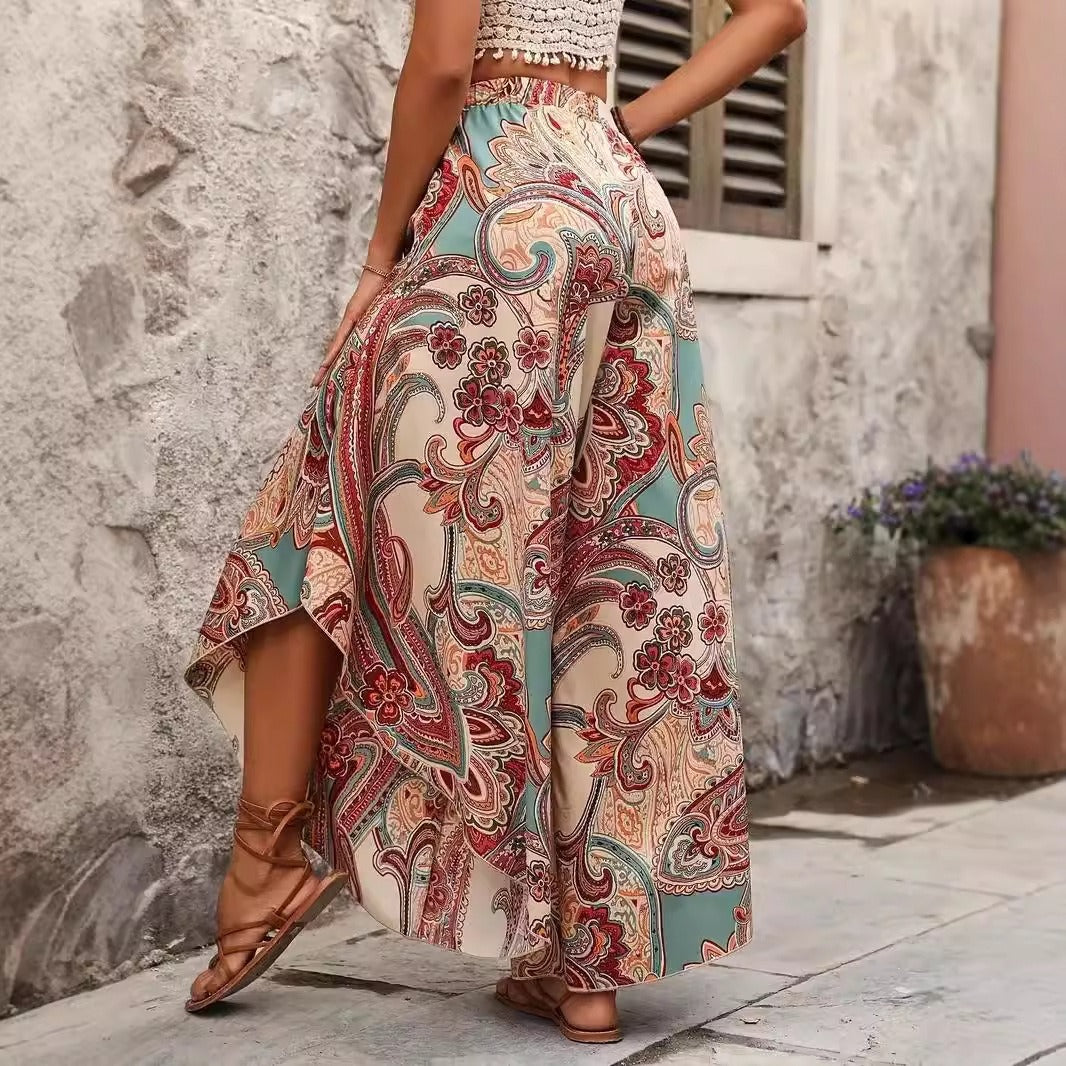 Pantalon large à imprimé bohème pour femmes - Diana
