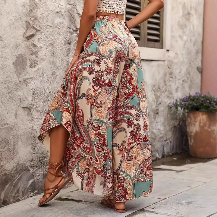 Pantalon large à imprimé bohème pour femmes - Diana