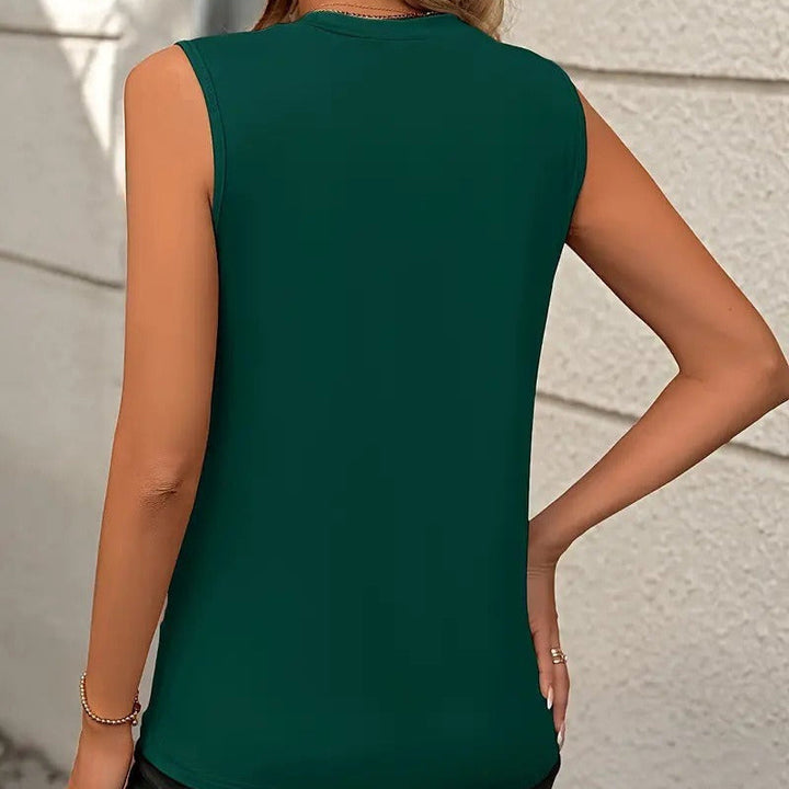 Top sans manches pour femmes à col rond structuré - Inés