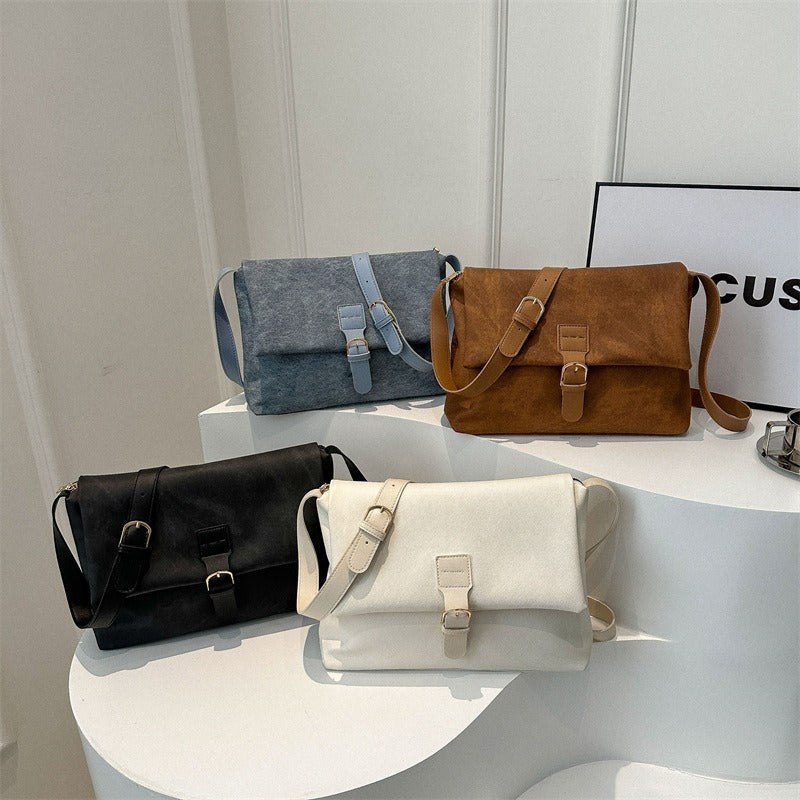 Sac à bandoulière femme en cuir synthétique design minimaliste - Léa