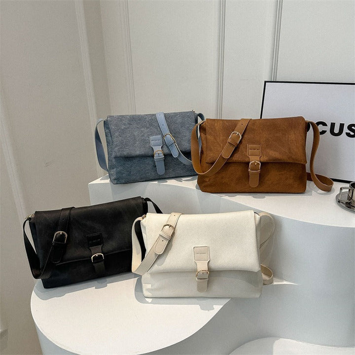 Sac à bandoulière femme en cuir synthétique design minimaliste - Léa
