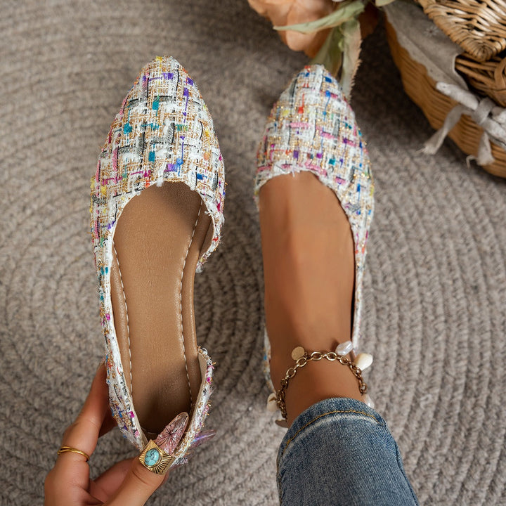 Baskets tissées multicolores à bout pointu pour femmes - Melina