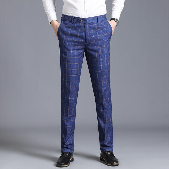 Pantalon slim à carreaux pour hommes - Léon