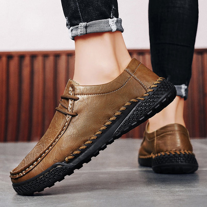 Chaussures décontractées pour homme en cuir synthétique avec couture artisanale - Ernesto