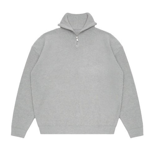 Pull col roulé zippé côtelé homme - Nils