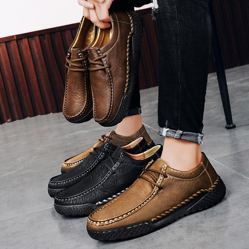 Chaussures décontractées pour homme en cuir synthétique avec couture artisanale - Ernesto