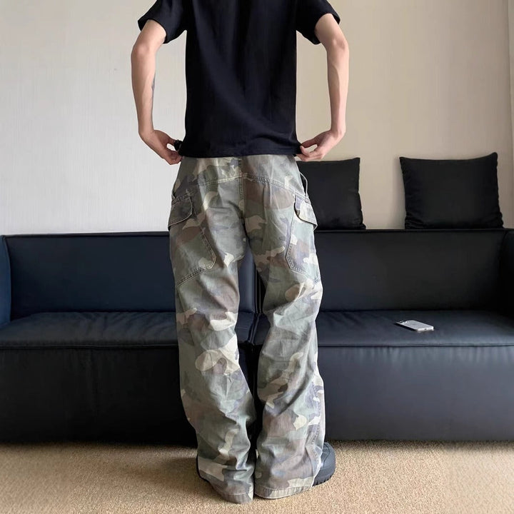 Pantalon cargo homme à imprimé camouflage coupe large - Rodrigo