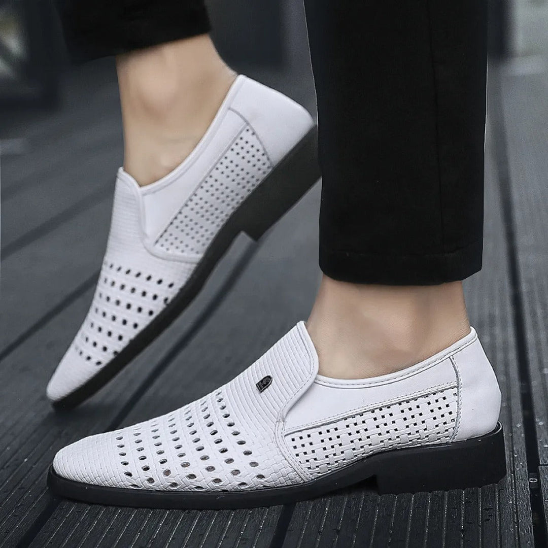 Chaussures habillées respirantes en cuir tressé pour hommes - Damian