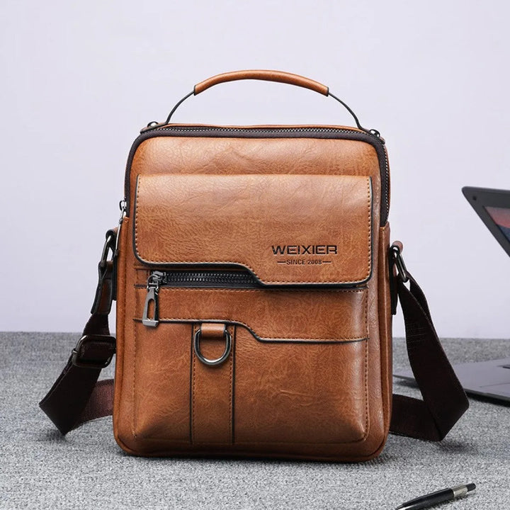 Sac à bandoulière vertical en cuir synthétique pour homme - Laurent