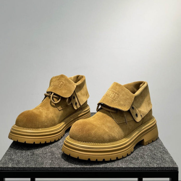 Bottes pour hommes en daim à semelle épaisse style urbain - Bartolo