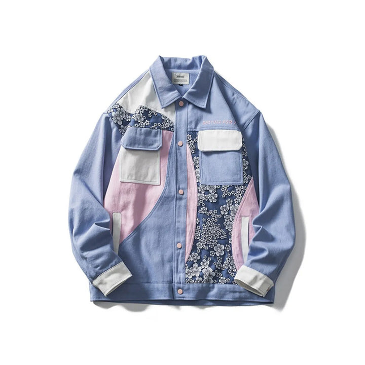 Veste en coton à imprimé floral patchwork pour hommes - Elric