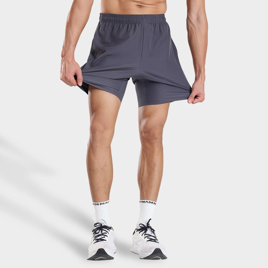 Short de sport pour homme en tissu technique respirant avec coupe droite - Dennis