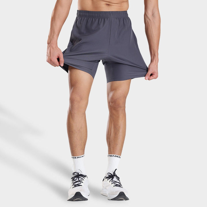 Short de sport pour homme en tissu technique respirant avec coupe droite - Dennis