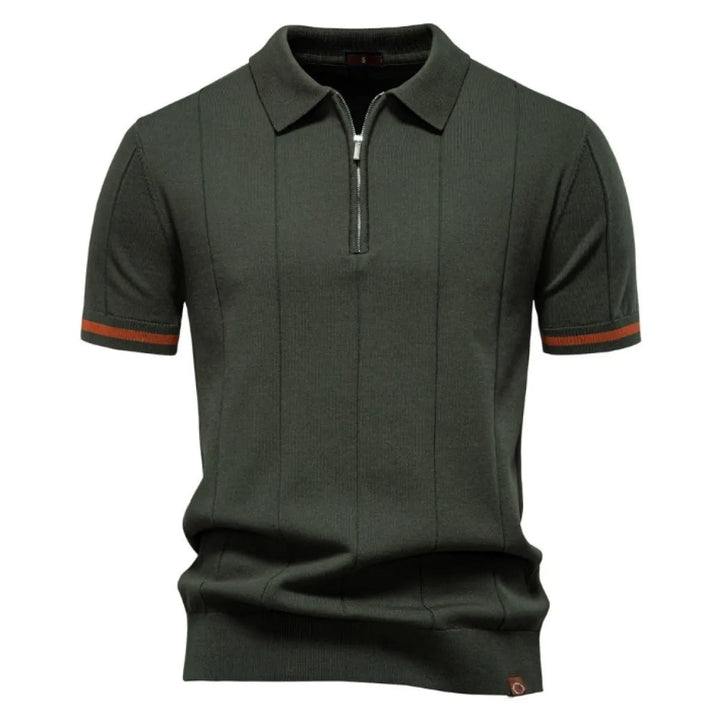 Polo classique à manches courtes en maille zippée pour hommes - Baptiste