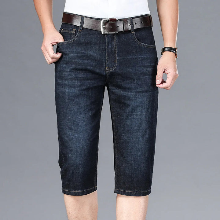 Bermuda homme en denim stretch coupe droite style décontracté - Raul