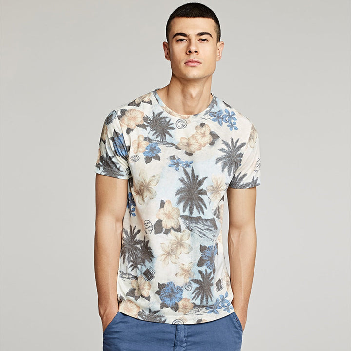 T-shirt homme à manches courtes, imprimé floral, style décontracté - Mateo