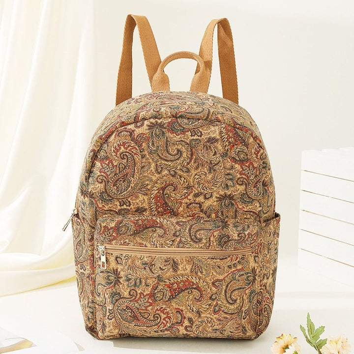 Sac à dos en tissu imprimé de grande capacité style vintage - Francis