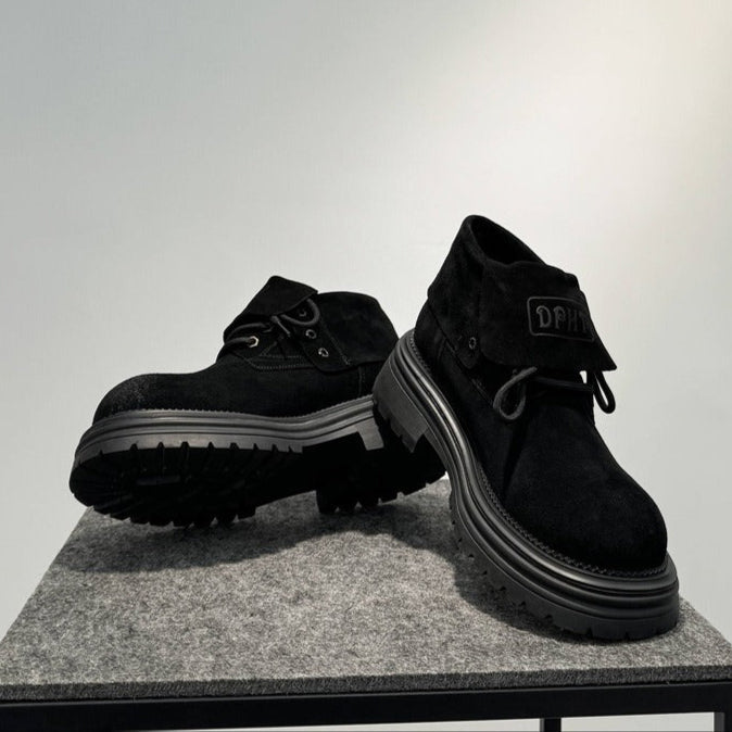 Bottes pour hommes en daim à semelle épaisse style urbain - Bartolo