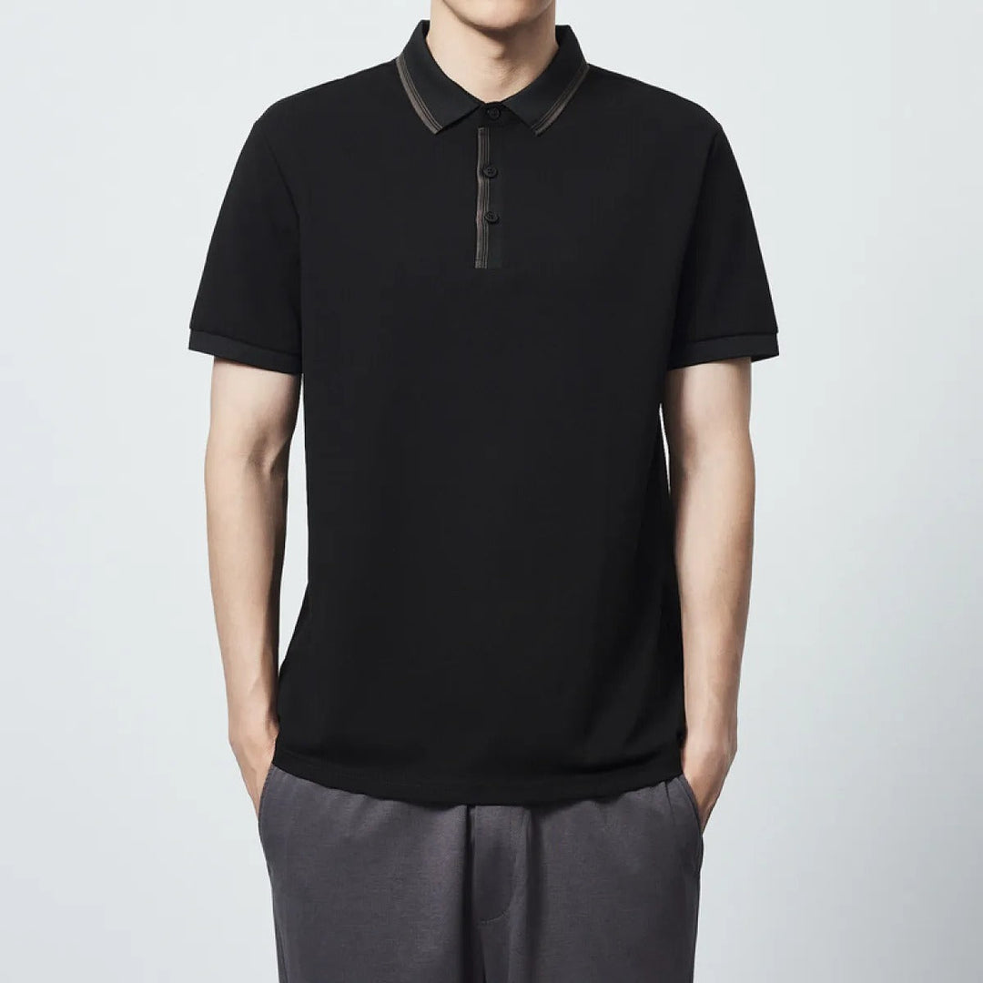 Polo hommes en coton peigné avec détails contrastés - Enzo