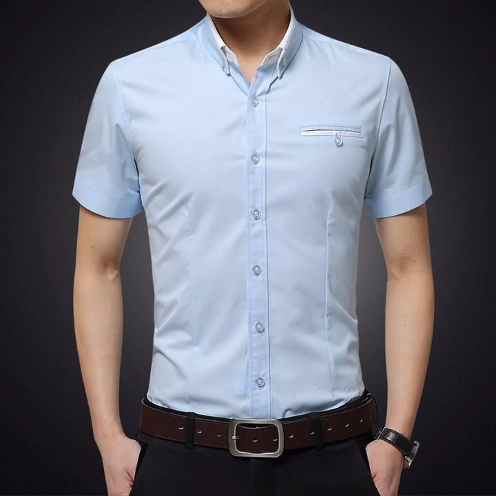 Chemise homme manches courtes en coton slim fit - Adrien