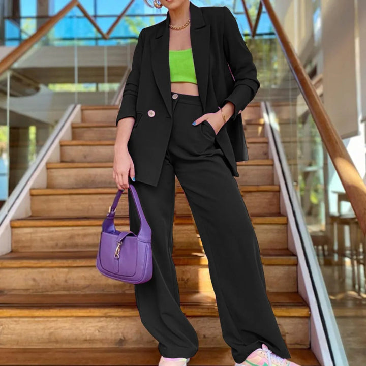 Ensemble pantalon à jambes larges style blazer pour femmes - Venise