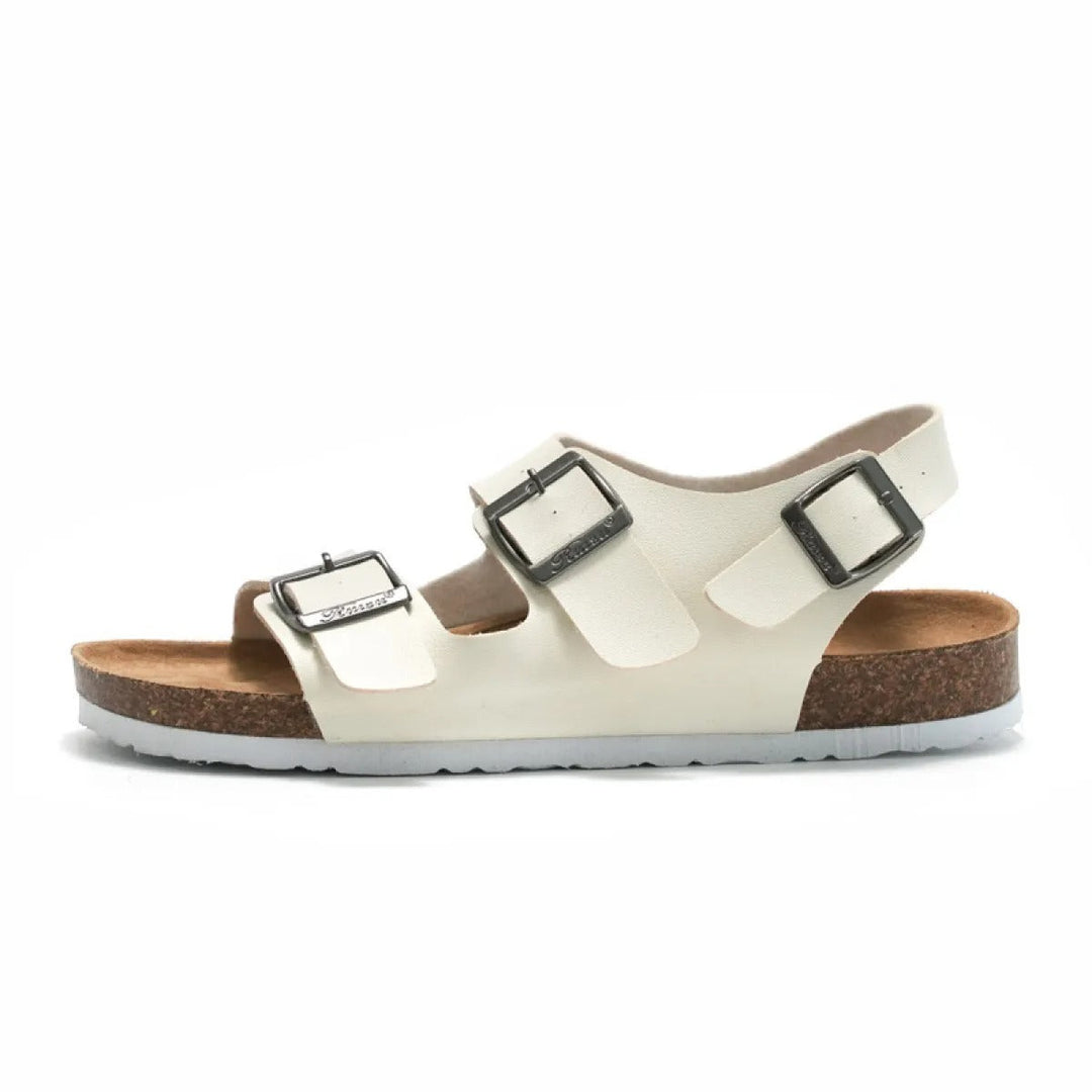Sandales plates pour femmes avec brides minimalistes en liège réglables - Larissa