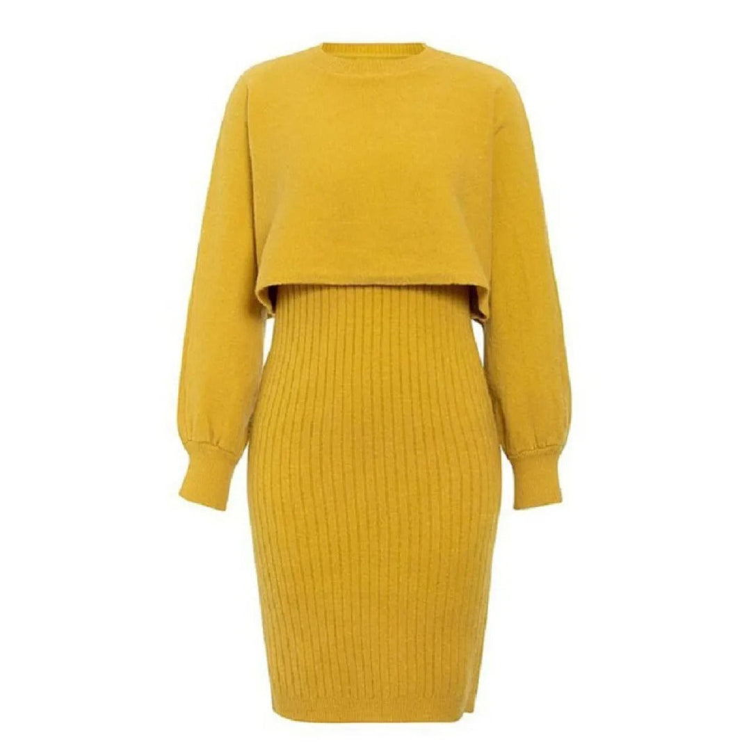 Robe deux pièces en maille à effet - Karine