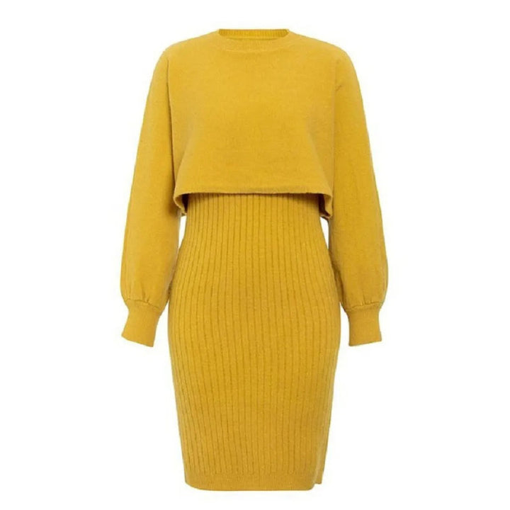Robe deux pièces en maille à effet - Karine