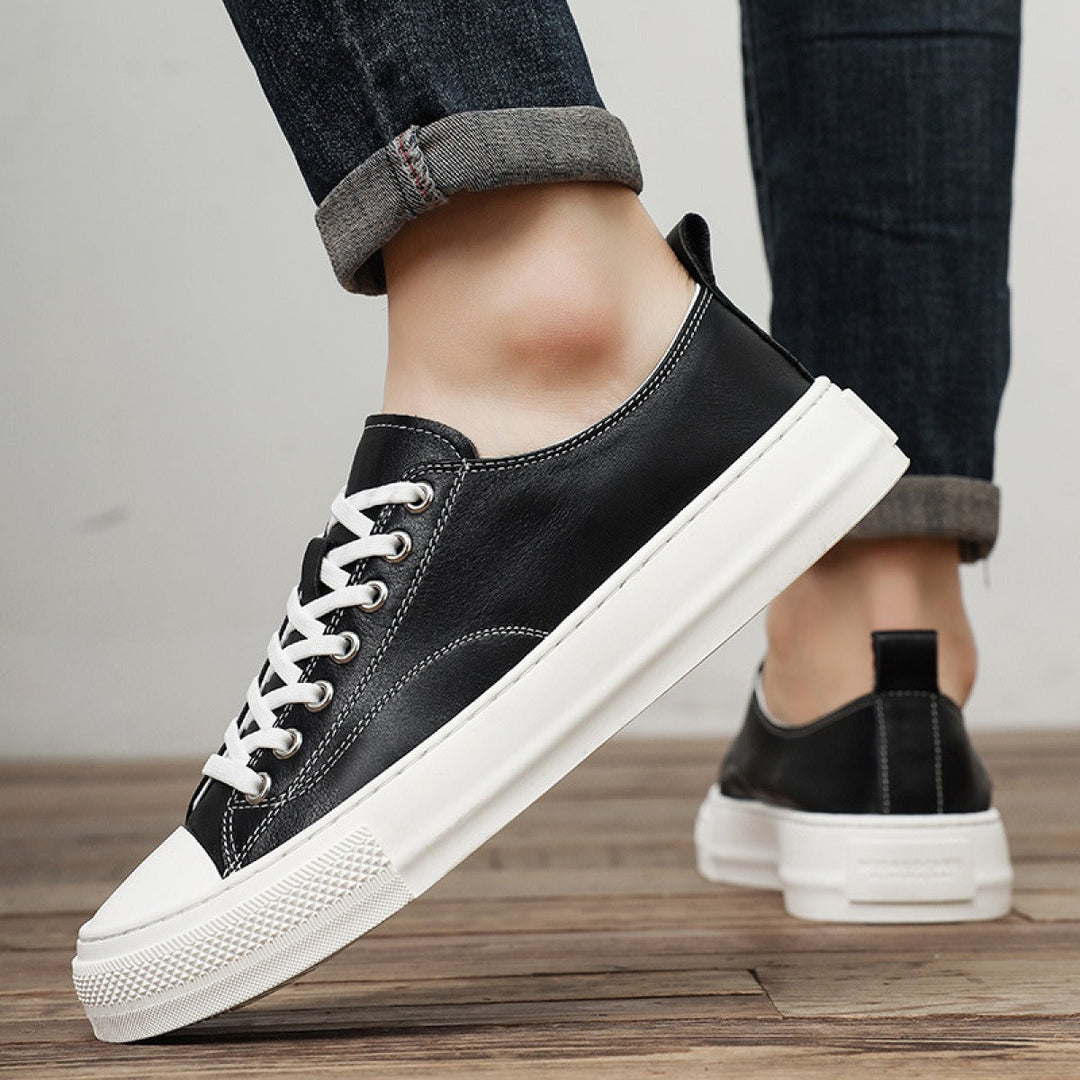Baskets homme en cuir synthétique blanc style urbain - Yago