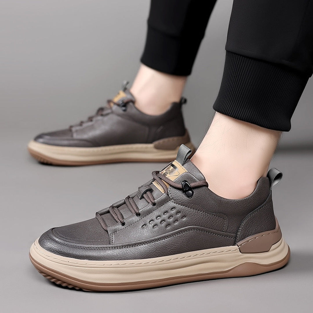 Baskets homme décontractées en cuir synthétique avec lacets élastiques - Édgar