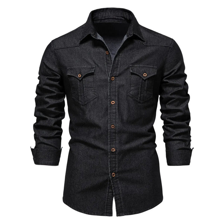 Chemise en denim à manches longues pour hommes - Derek