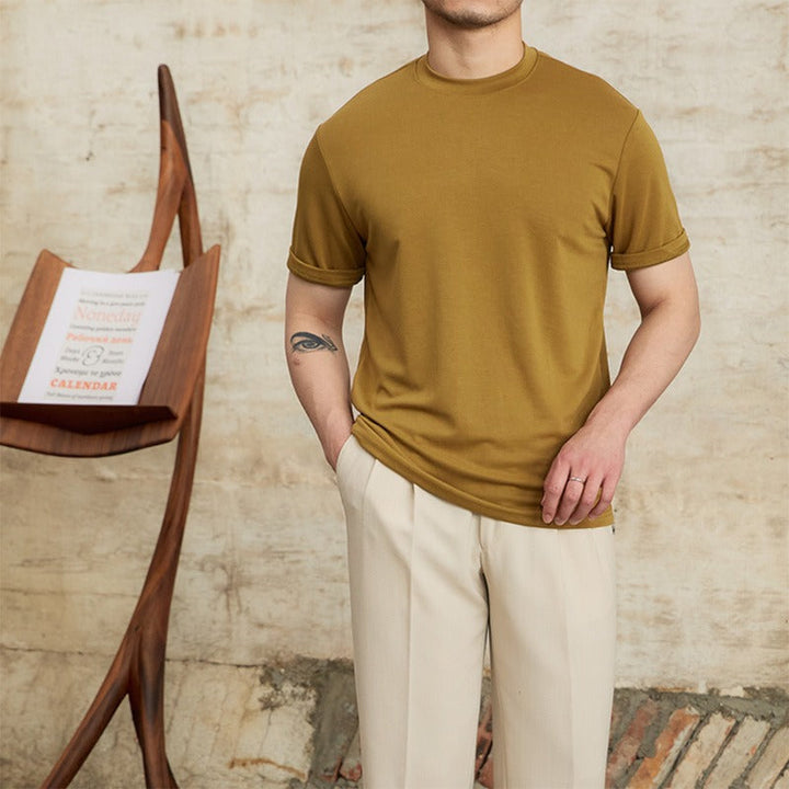 T-shirt homme tissu doux et extensible coupe classique - Elias