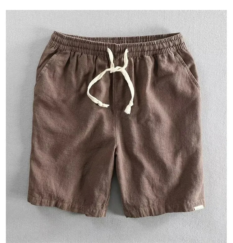 Short à cordon de serrage en lin, coupe ample, pour hommes - Tobias